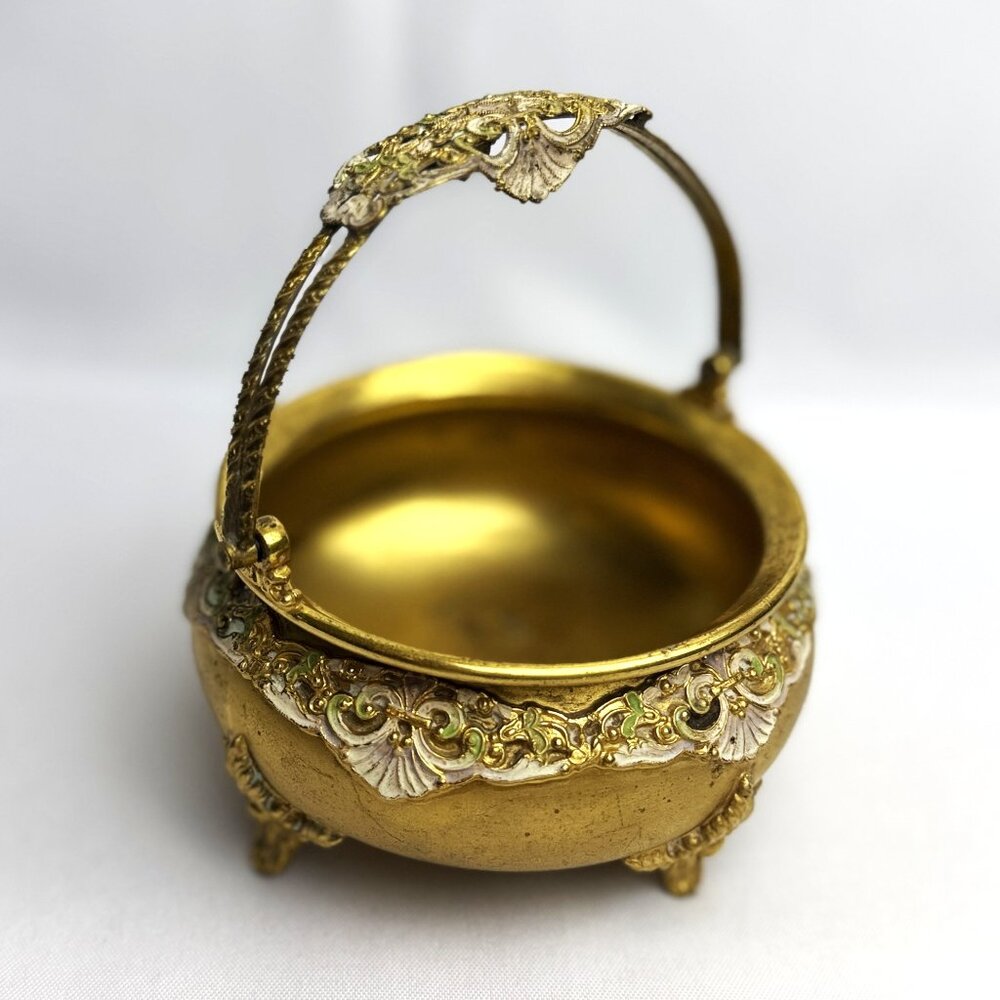 Antique International Silver Co Quadruple Plate 5” Bride Basket Early 1900s